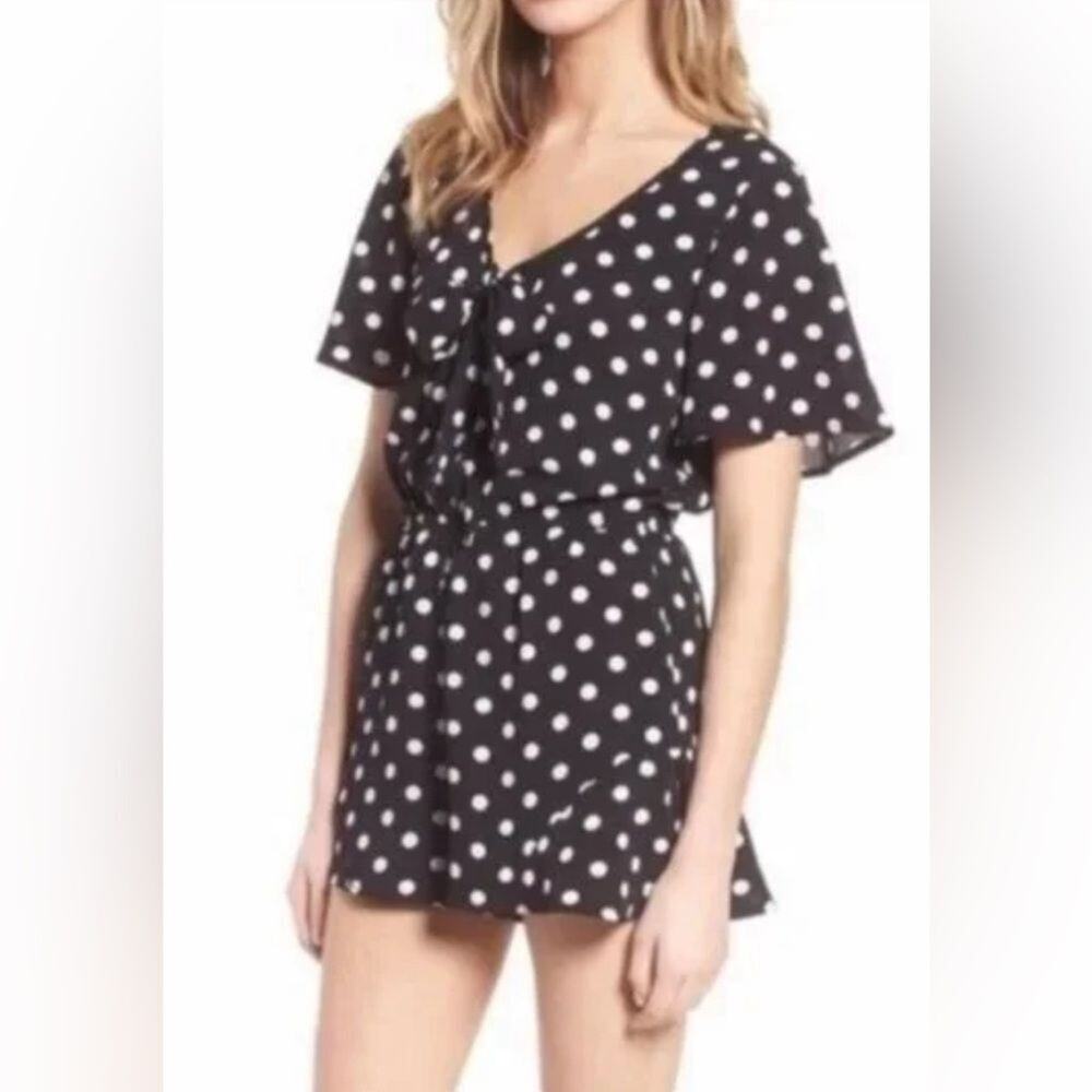 BAND OF GYPSIES POLKA DOT  JUMPER BOW FRONT ROMPER‎ SIZE S